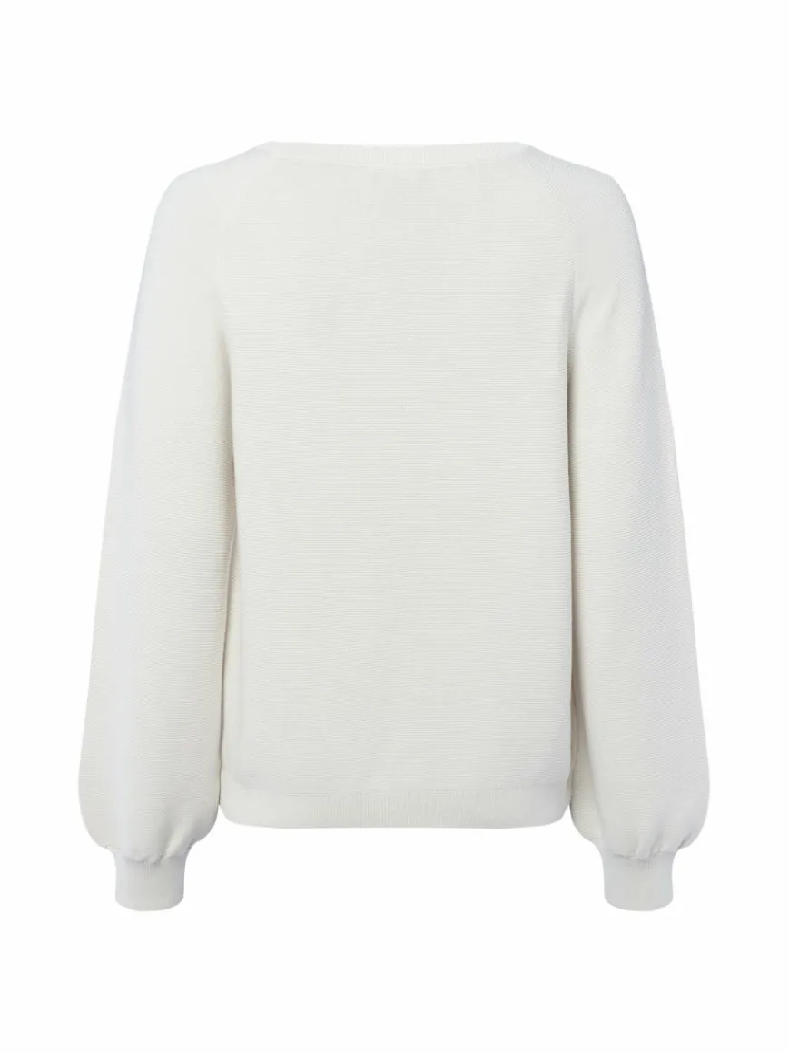 Monari Pullover & Strickjacken*Damen Strickpullover ecru uni