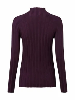 Marie Lund Pullover & Strickjacken*Damen Strickpullover aubergine uni