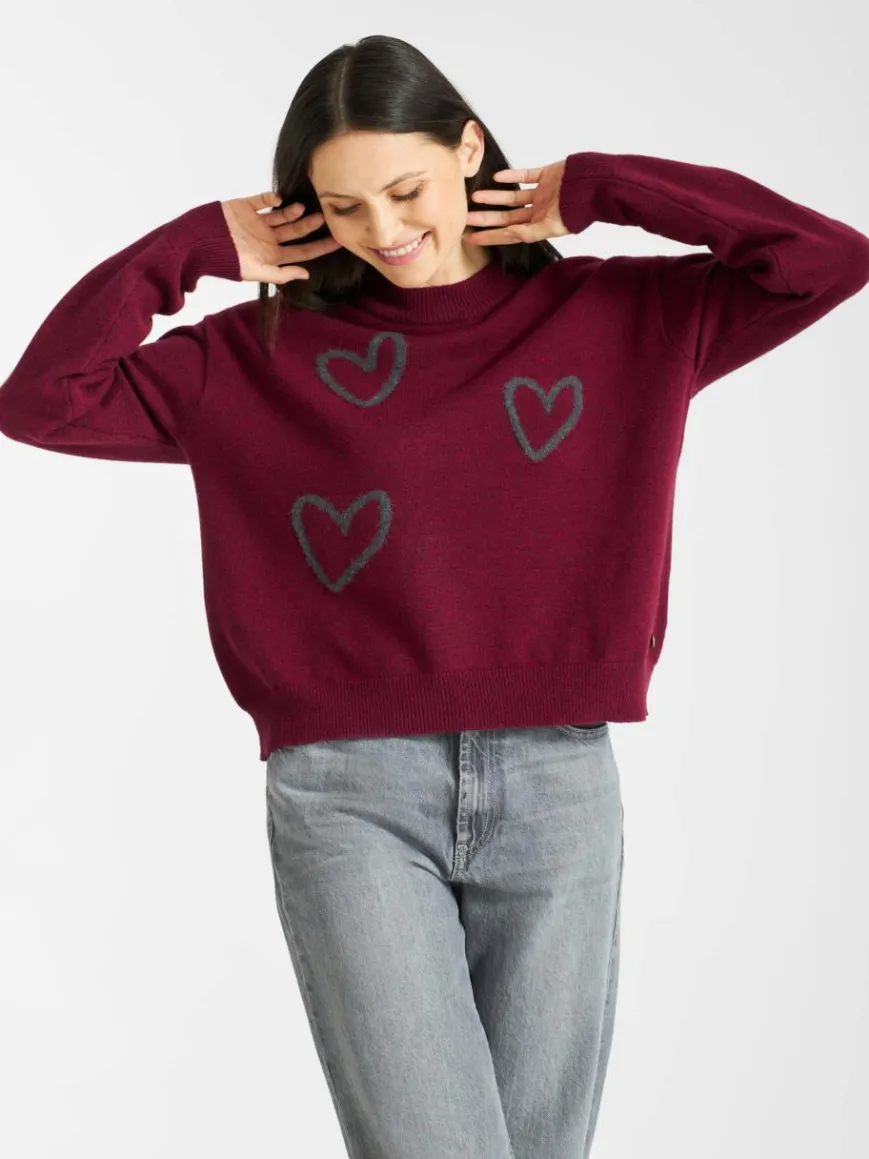 Frieda & Freddies Pullover & Strickjacken*Damen Strickpullover rot gemustert