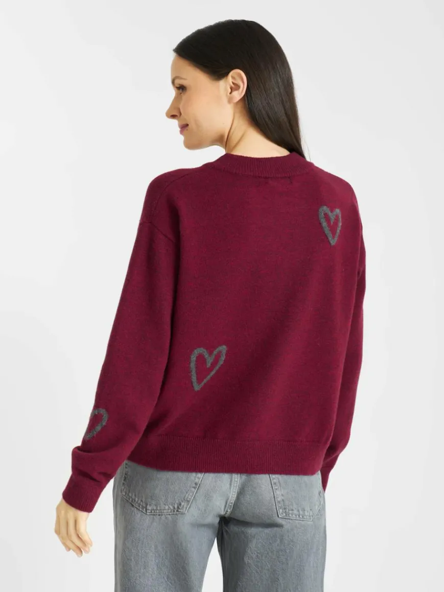 Frieda & Freddies Pullover & Strickjacken*Damen Strickpullover rot gemustert