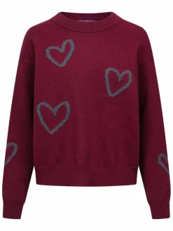 Frieda & Freddies Pullover & Strickjacken*Damen Strickpullover rot gemustert