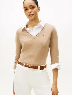 Tommy Hilfiger Pullover & Strickjacken*Damen Strickpullover beige uni