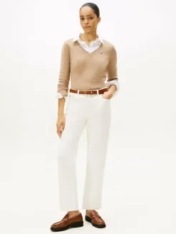 Tommy Hilfiger Pullover & Strickjacken*Damen Strickpullover beige uni