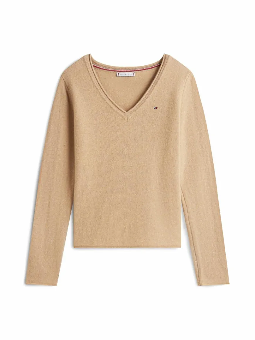 Tommy Hilfiger Pullover & Strickjacken*Damen Strickpullover beige uni