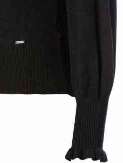 More & More Pullover & Strickjacken*Damen Strickpullover schwarz uni