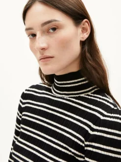 ARMEDANGELS Pullover & Strickjacken*Damen Strickpullover - Alaania Chiftron schwarz weiß gestreift