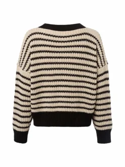 Weekend Max Mara Pullover & Strickjacken*Damen Strickpullover - Ezor beige schwarz gestreift