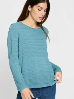 Olsen Pullover & Strickjacken*Damen Strickpullover - Henny türkis uni