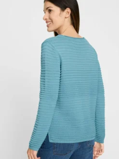 Olsen Pullover & Strickjacken*Damen Strickpullover - Henny türkis uni