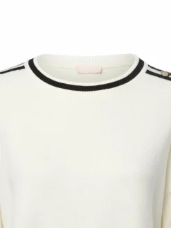 Liu Jo Collection Pullover & Strickjacken*Damen Strickpullover - Maglia chiusa ecru schwarz uni