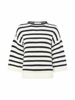 Msch Copenhagen Pullover & Strickjacken*Damen Strickpullover - MSCHLeika Jillena ecru marine gestreift