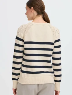 OXMO Pullover & Strickjacken*Damen Strickpullover - OXFSANVA indigo gestreift