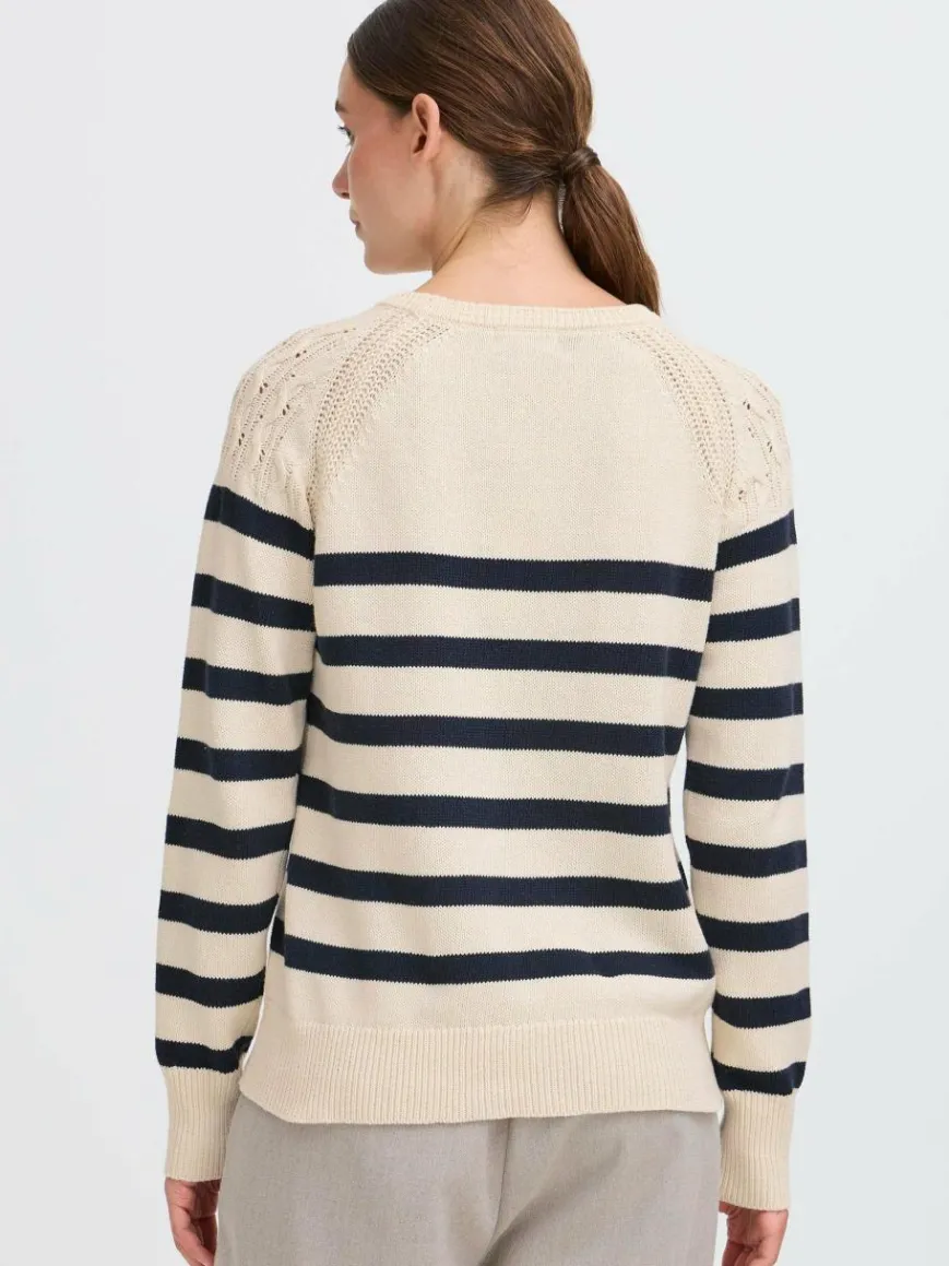 OXMO Pullover & Strickjacken*Damen Strickpullover - OXFSANVA indigo gestreift