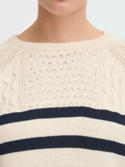 OXMO Pullover & Strickjacken*Damen Strickpullover - OXFSANVA indigo gestreift