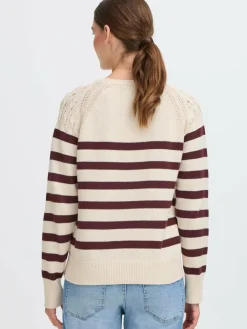 OXMO Pullover & Strickjacken*Damen Strickpullover - OXFSANVA lila gestreift