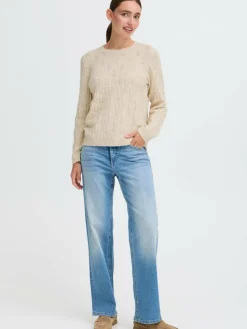 OXMO Pullover & Strickjacken*Damen Strickpullover - OXFSINVA beige uni