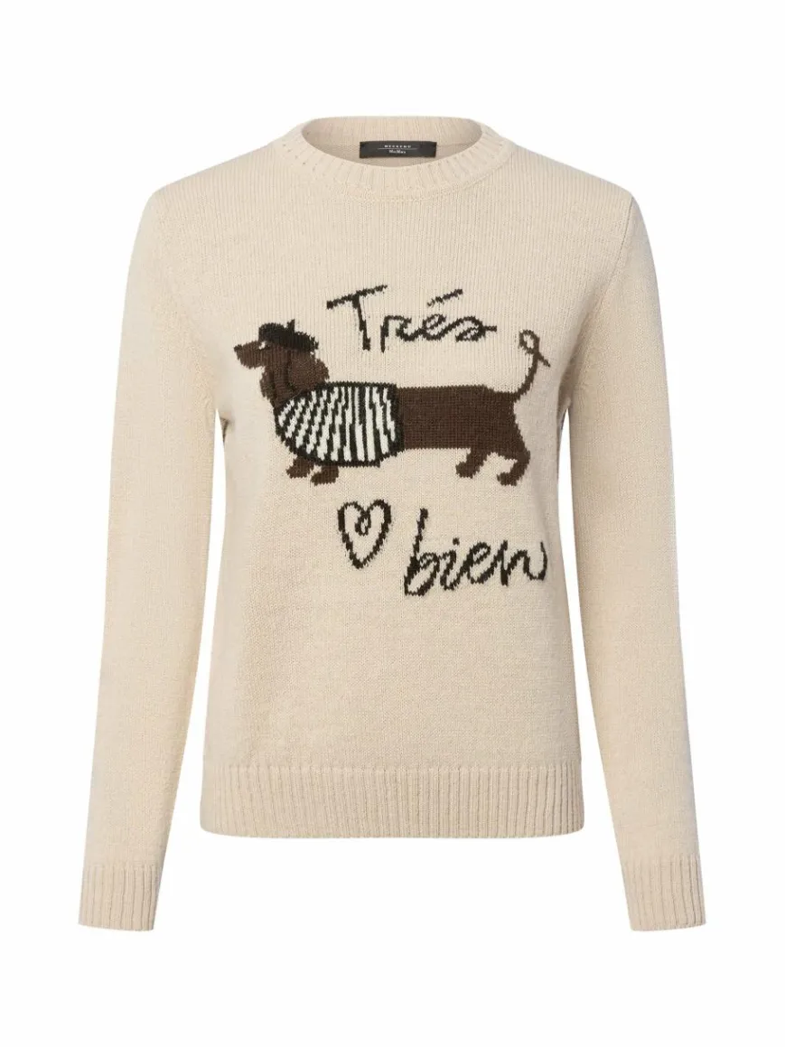 Weekend Max Mara Pullover & Strickjacken*Damen Strickpullover mit Alpaka-Anteil - Nitra beige gemustert