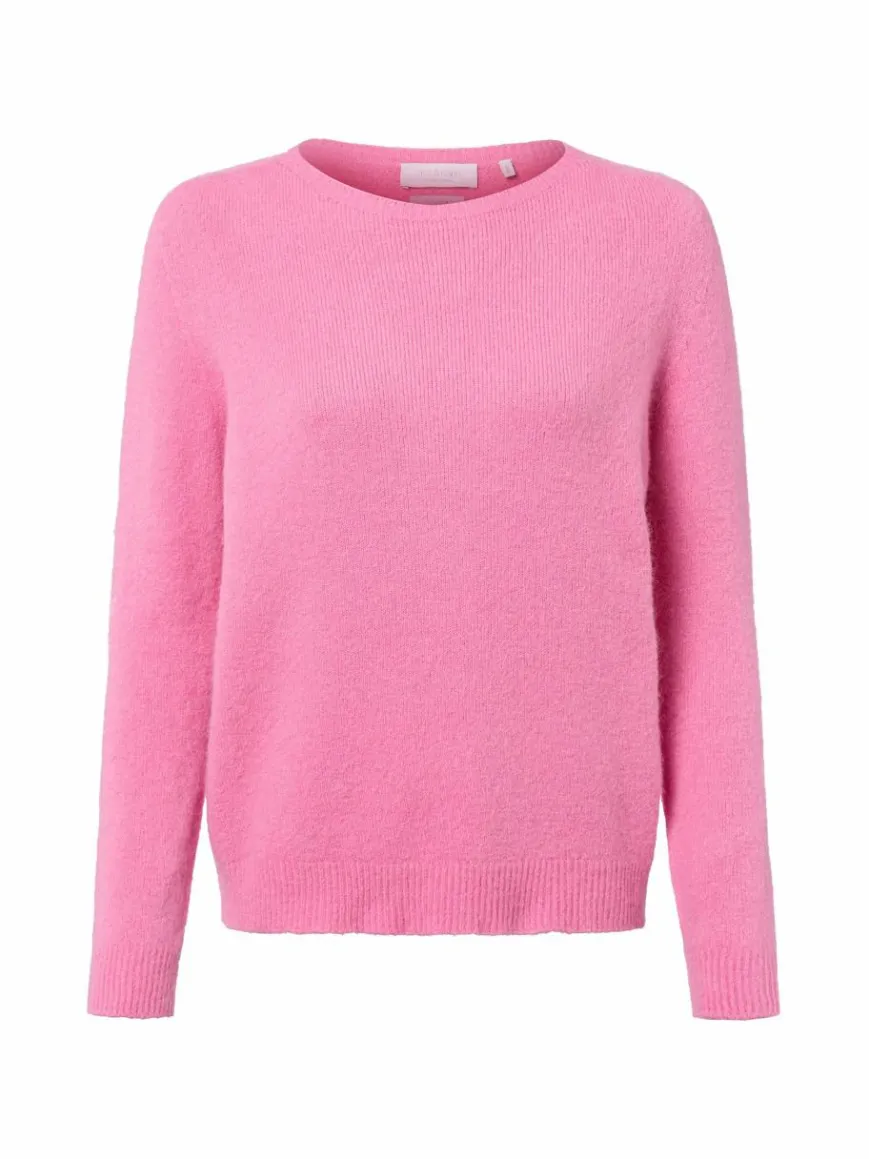 Rich & Royal Pullover & Strickjacken*Damen Strickpullover mit Alpaka-Anteil pink uni