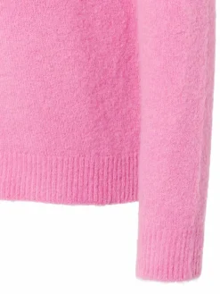 Rich & Royal Pullover & Strickjacken*Damen Strickpullover mit Alpaka-Anteil pink uni