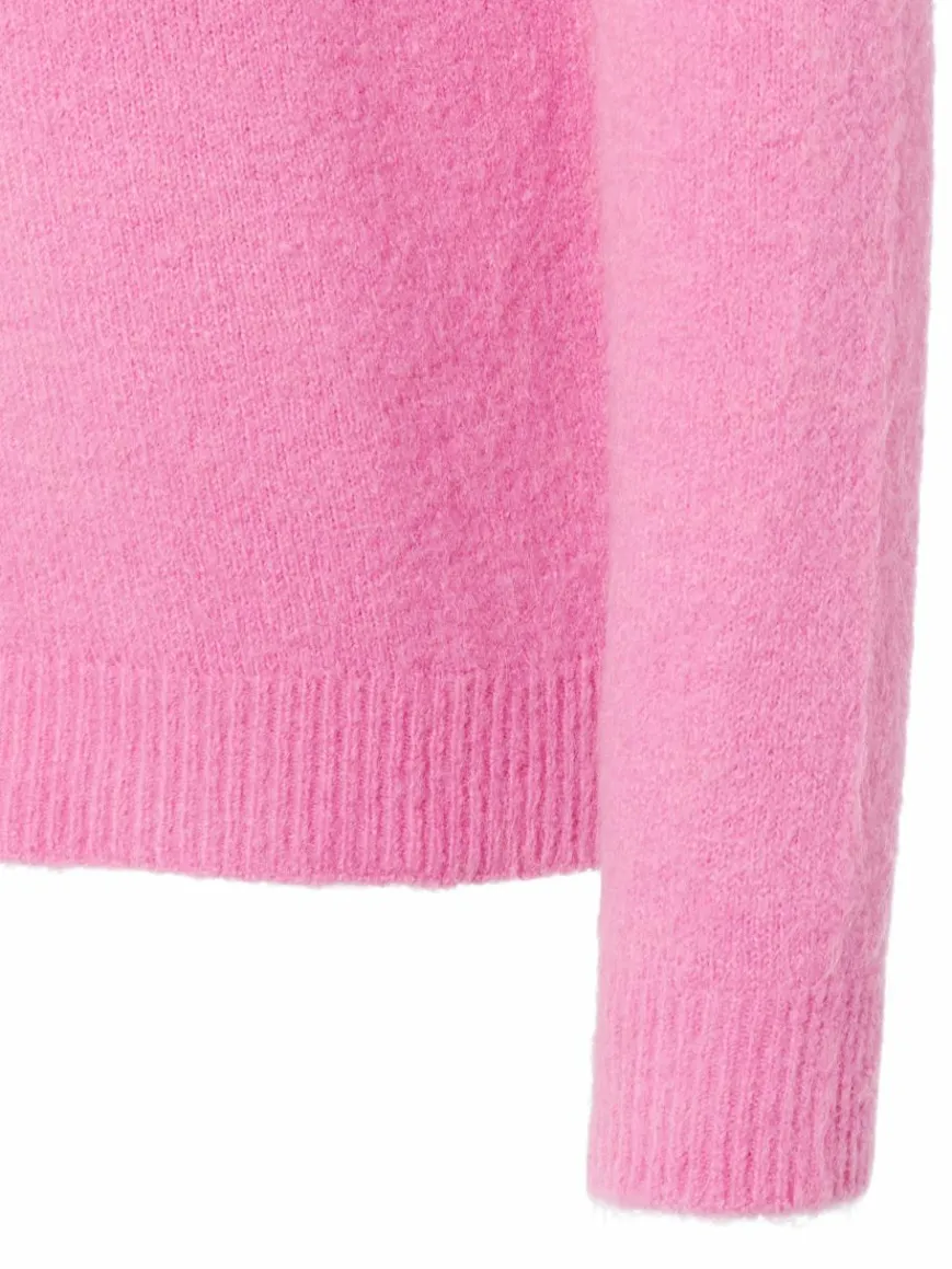 Rich & Royal Pullover & Strickjacken*Damen Strickpullover mit Alpaka-Anteil pink uni