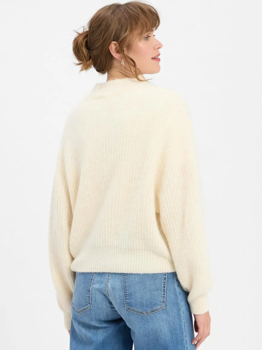 american vintage Pullover & Strickjacken*Damen Strickpullover mit Alpaka-Anteil - East ecru meliert