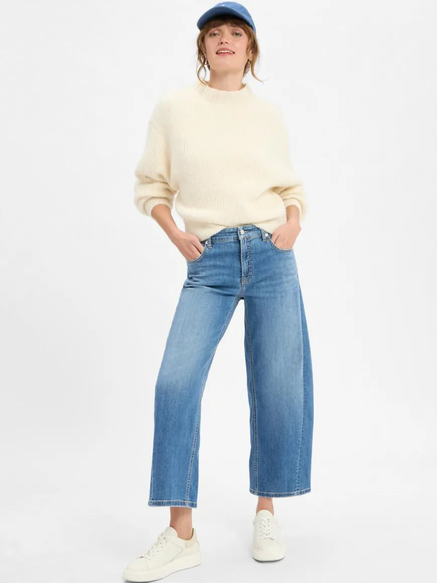 american vintage Pullover & Strickjacken*Damen Strickpullover mit Alpaka-Anteil - East ecru meliert