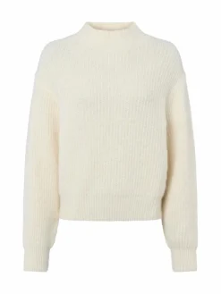 american vintage Pullover & Strickjacken*Damen Strickpullover mit Alpaka-Anteil - East ecru meliert