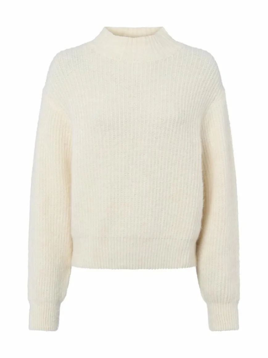 american vintage Pullover & Strickjacken*Damen Strickpullover mit Alpaka-Anteil - East ecru meliert