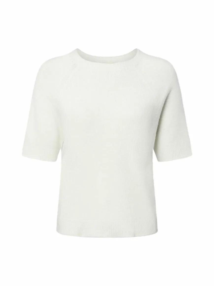 Rich & Royal Pullover & Strickjacken*Damen Strickpullover mit Alpaka-Anteil ecru uni