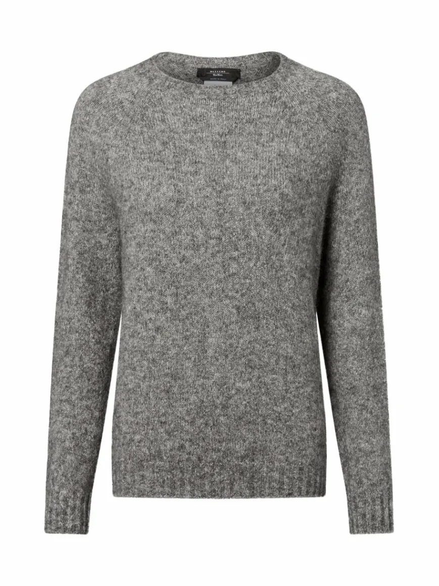 Weekend Max Mara Pullover & Strickjacken*Damen Strickpullover mit Alpaka-Anteil - Ghiacci grau meliert
