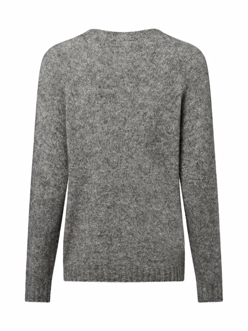 Weekend Max Mara Pullover & Strickjacken*Damen Strickpullover mit Alpaka-Anteil - Ghiacci grau meliert
