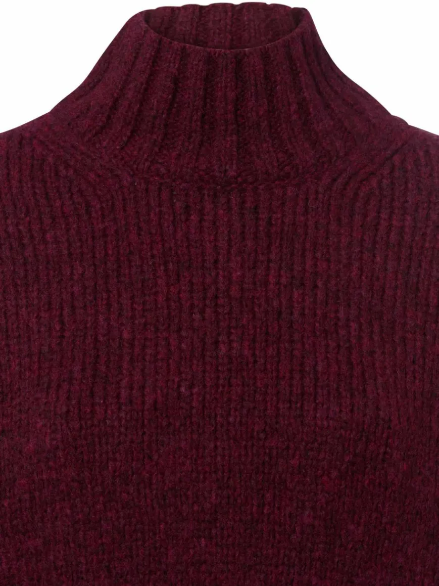 Marc Cain Collections Pullover & Strickjacken*Damen Strickpullover mit Alpaka-Anteil bordeaux himbeer meliert