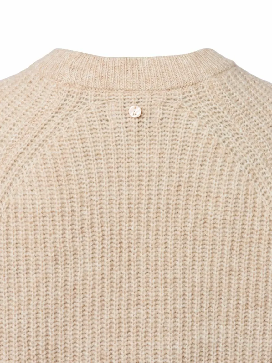 Nümph Pullover & Strickjacken*Damen Strickpullover mit Alpaka-Anteil - Nuzindi beige ecru meliert