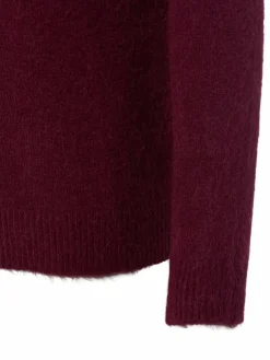 Rich & Royal Pullover & Strickjacken*Damen Strickpullover mit Alpaka-Anteil bordeaux uni