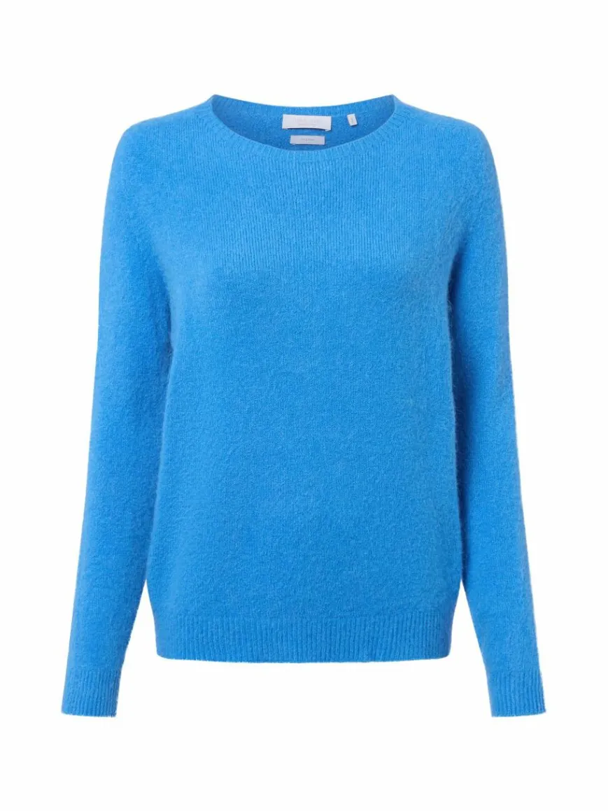 Rich & Royal Pullover & Strickjacken*Damen Strickpullover mit Alpaka-Anteil blau uni
