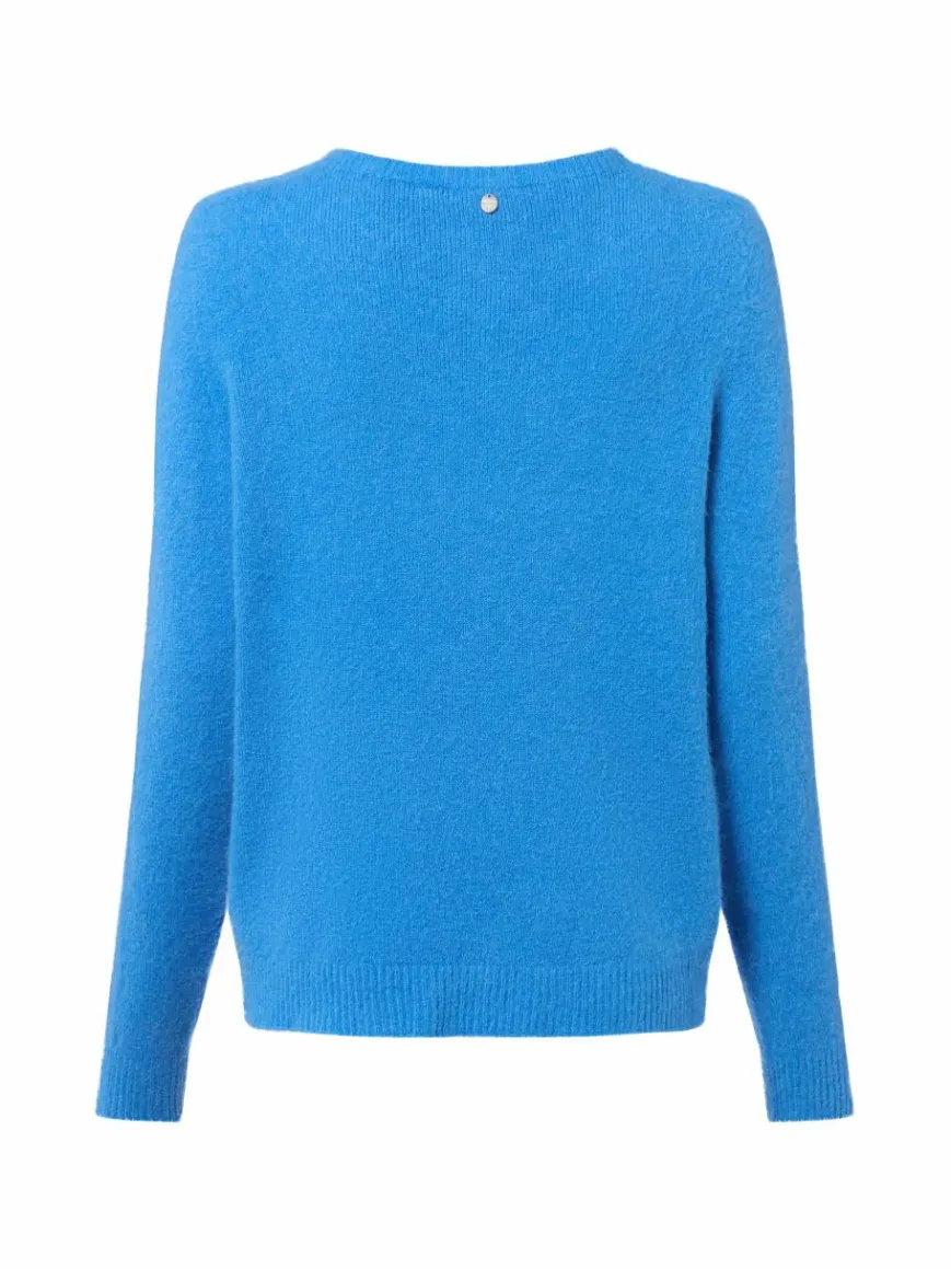 Rich & Royal Pullover & Strickjacken*Damen Strickpullover mit Alpaka-Anteil blau uni