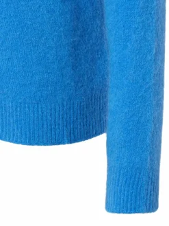 Rich & Royal Pullover & Strickjacken*Damen Strickpullover mit Alpaka-Anteil blau uni