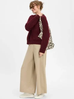 american vintage Pullover & Strickjacken*Damen Strickpullover mit Alpaka-Anteil - Gaspacho Chine bordeaux uni