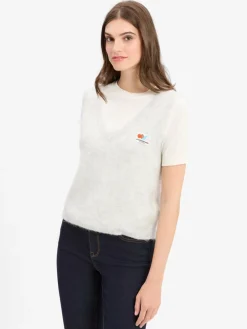 american vintage Pullover & Strickjacken*Damen Strickpullunder mit Alpaka-Anteil - Nenybay hellgrau meliert