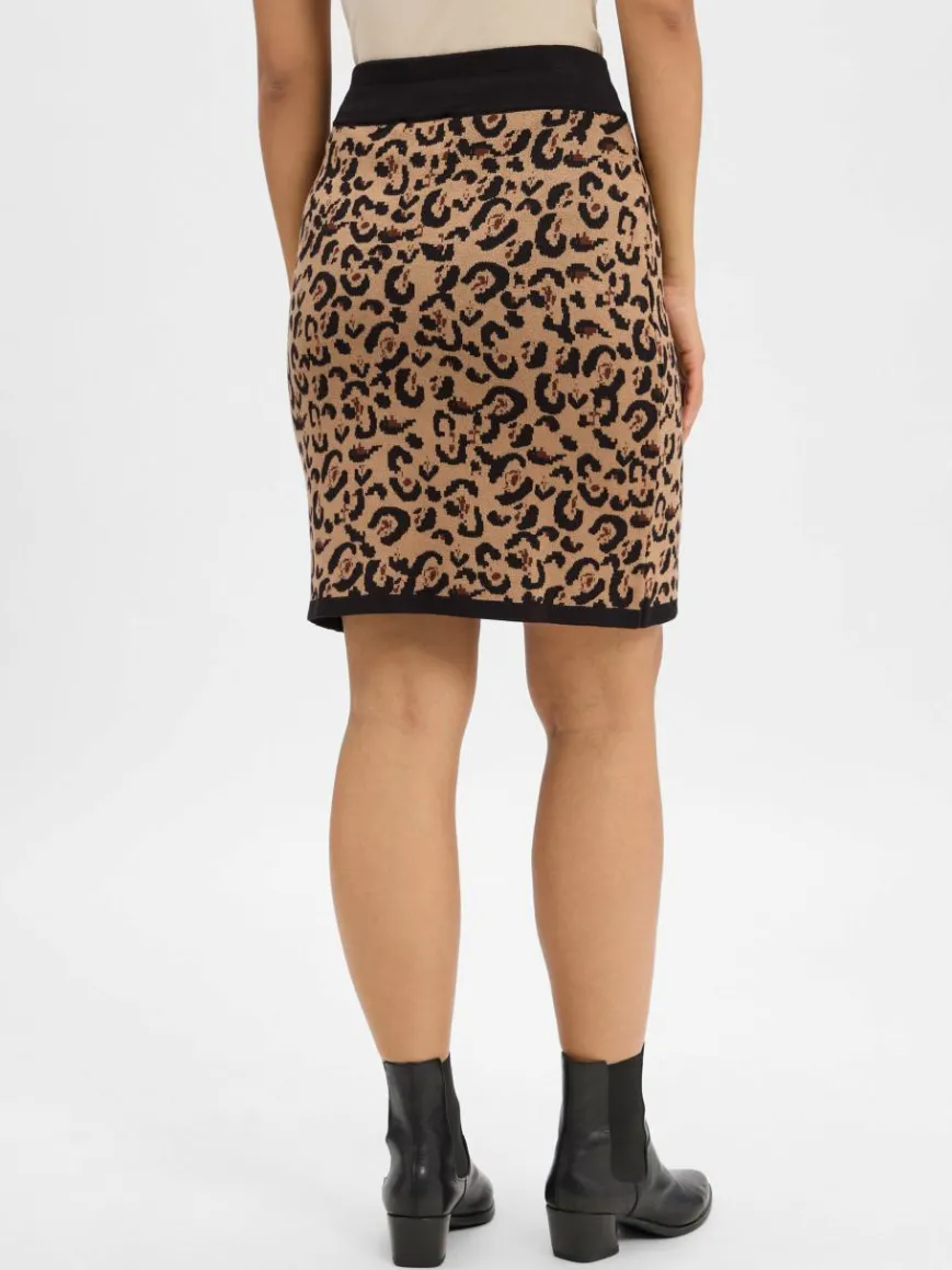 More & More Röcke*Damen Strickrock beige schwarz gemustert