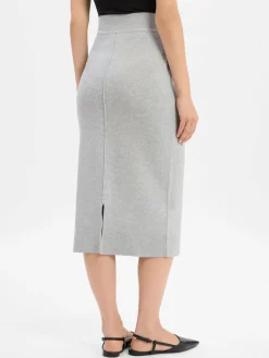 comma casual identity Röcke*Damen Strickrock hellgrau meliert