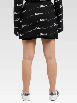 Carlo Colucci Röcke*Damen Strickrock - Di Vendra schwarz bedruckt