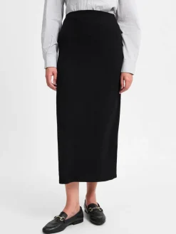 Marie Lund Collection Röcke*Damen Strickrock aus Merinowolle schwarz uni