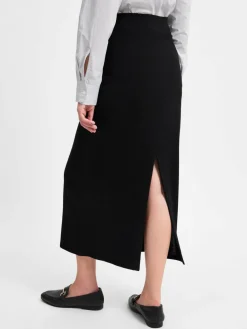 Marie Lund Collection Röcke*Damen Strickrock aus Merinowolle schwarz uni