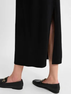 Marie Lund Collection Röcke*Damen Strickrock aus Merinowolle schwarz uni