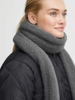 OXMO Schals & Tücher*Damen Strickschal grau uni