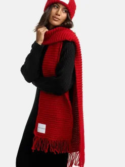 Navahoo Mützen & Hüte|Schals & Tücher*Damen Strickschal - Kuschelpärchen 14 rot uni