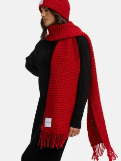 Navahoo Mützen & Hüte|Schals & Tücher*Damen Strickschal - Kuschelpärchen 14 rot uni