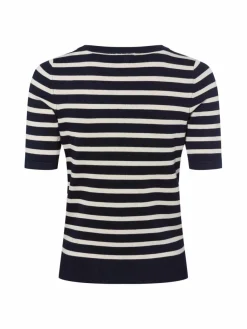 Marie Lund Shirts & Tops*Damen Strickshirt marine ecru gestreift