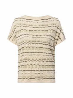 s.Oliver BLACK LABEL Pullover & Strickjacken|Shirts & Tops*Damen Strickshirt beige grün gestreift